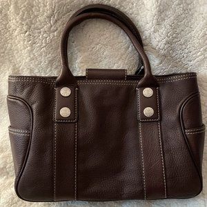 MICHAEL KORS Genuine Leather Work Tote, Coffee NWT
